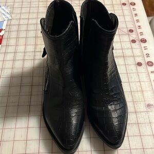 Napoleoni leather croc booties